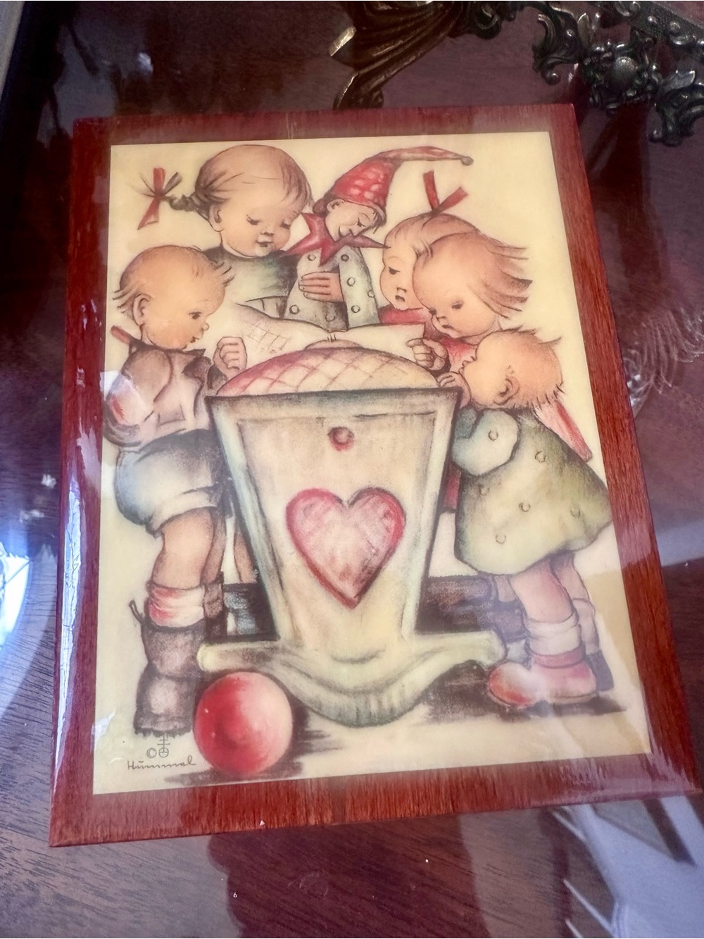 Original Hummel Wooden Music Box Plays Brahms Lullaby